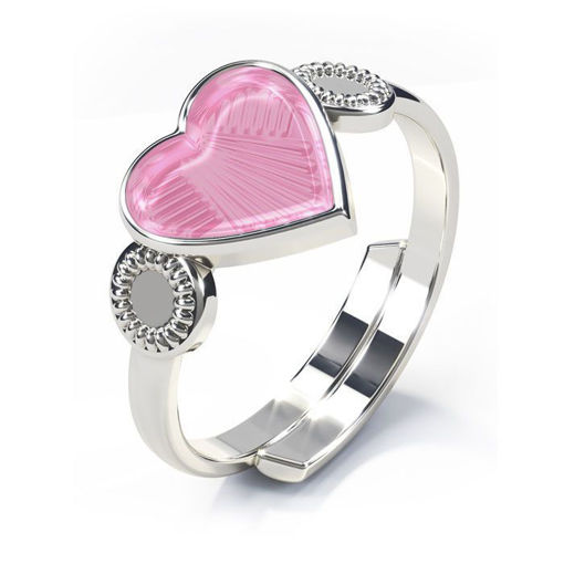 Ring i sølv - Rosa hjerte - 22301
