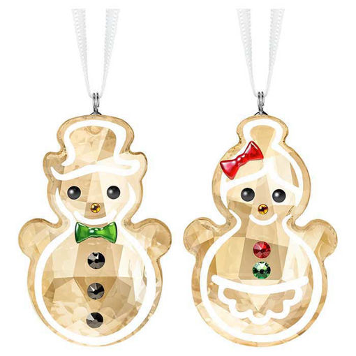 Swarovski figurer Gingerbread Snowman Couple Ornament