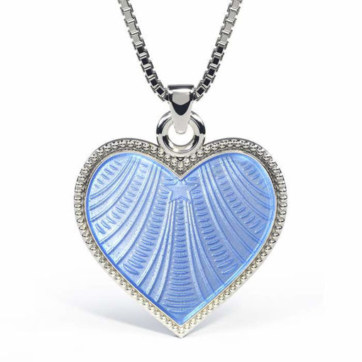 Smykke Lys blått hjerte med Fader Vår i sølv, til barn - 271702