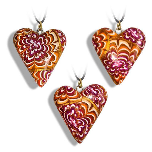 	Hjertesmykke Krysantemum, gul, håndlaget-280207050