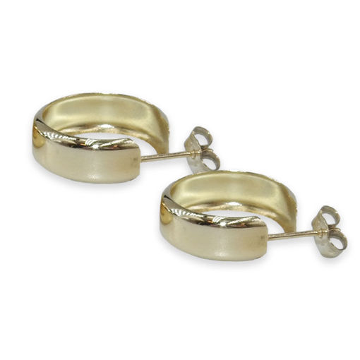 Gulløredobber. Øreringer i gult gull 14 kt, 6.5 mm/17 mm - 247058