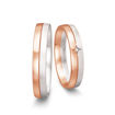 Gifteringer i hvitt og rødt gull 14 kt, 4 mm. Smart line - 4807099	