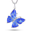 Smykke i sølv Sommerfugl, blå glassemalje. AMORIN - 840312
