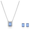 Swarovski smykkesett Millenia set Octagon cut, Blue, Rhodium plated - 5641171