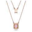 Swarovski smykke Millenia layered necklace Octagon cut, Purple, Rose gold-tone plated - 5640558