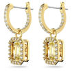 Swarovski øredobber Millenia drop earrings Octagon cut, Yellow, Gold-tone plated -5641169