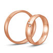 Gifteringer i rødt gull 14 kt, 4.5 mm. Slim line -  480713700