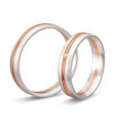 Gifteringer i hvitt & rødt gull 14kt, 4.5 mm. Smart line - 4807055