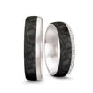 Gifteringer i hvitt gull med carbon og diamanter - 4806501