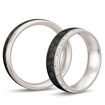 Gifteringer i hvitt gull med carbon og diamanter - 4806501