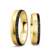 Gifteringer i gult gull med carbon og diamant - 4806505