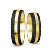 Elegante gifteringer i carbon og 14 kt gult gull - 4806507