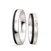 Gifteringer i hvitt gull med carbon og diamanter - 4806509