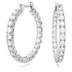 Swarovski øredobber Matrix hoop earrings Round cut, White, Rhodium plated  - 5647715
