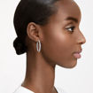 Swarovski øredobber Matrix hoop earrings Round cut, White, Rhodium plated  - 5647715