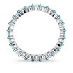 Swarovski Matrix ring Round cut, Blue, Rhodium plated -  5658669