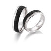 Gifteringer i hvitt gull med carbon og diamanter - 4806501