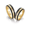 Elegante gifteringer i carbon og 14 kt gult gull - 4806507