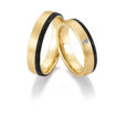 Gifteringer i gult gull med carbon og diamant - 4806505