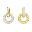 Swarovski øredobber Dextera hoop Asymmetrical design, Interlocking loop, gult - 5668818