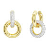 Swarovski øredobber Dextera hoop Asymmetrical design, Interlocking loop, gult - 5668818