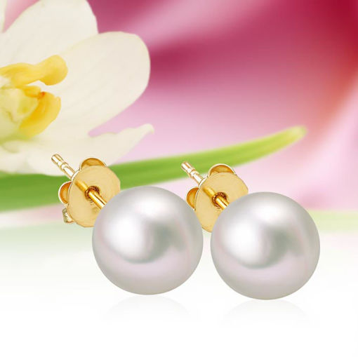 Perleøredobber med Akoya perler 9-9,5 mm lås i 14 kt gull - coc3000190