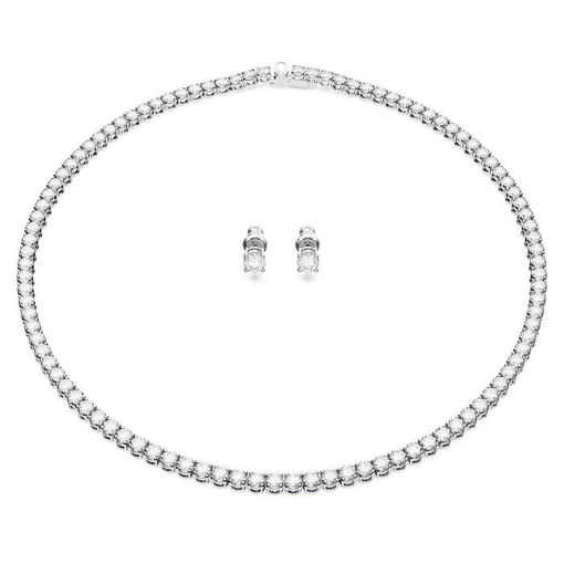 Swarovski smykkesett Matrix Tennis set Round cut, White, Rhodium plated - 5647730