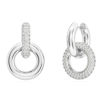 warovski øredobber Dextera Asymmetrical design, Interlocking loop, White, Rhodium plated - 5671807