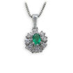 Diamantsmykke med 0,12 ct W-Si og smaragd - bur570057