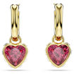 Swarovski øredobber Chroma drop Heart, Red, Gold-tone plated - 5684760