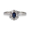 Diamantring i hvitt gull med 0,06 ct W-Si og safir - BUR5702860