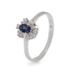 Diamantring i hvitt gull med 0,06 ct W-Si og safir - BUR5702860