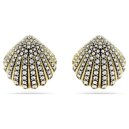 Swarovski øredobber Idyllia stud earrings Shell, White, Gold-tone plated - 5683970