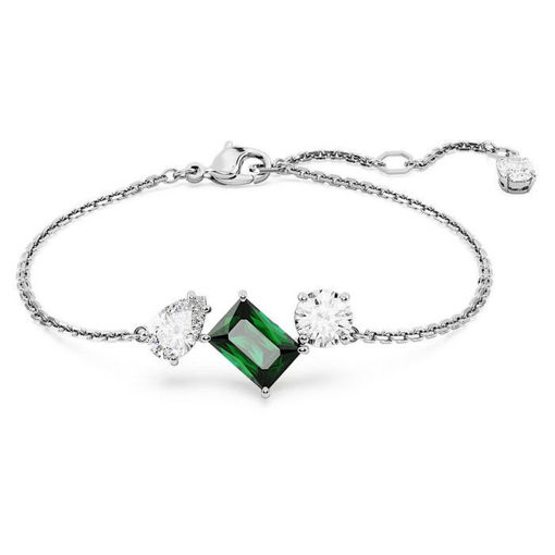 Swarovski armbånd Mesmera Mixed cuts, Green, Rhodium plated - 5668360