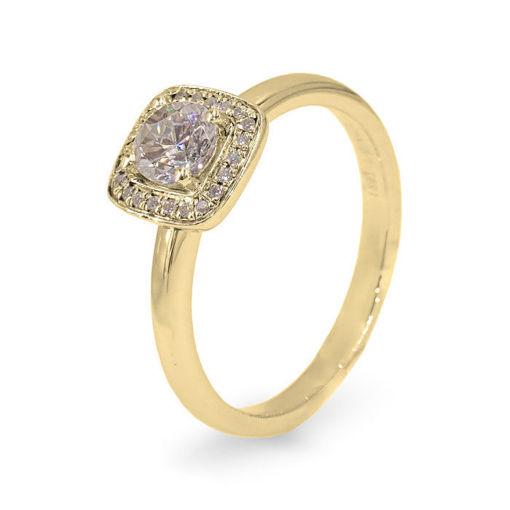 Halo diamantring med 0.40 ct,  gult gull 18 kt - 15920gg