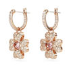 Idyllia drop Clover, White, Rose gold-tone plated - 5674212