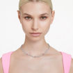 Swarovski collier Matrix Tennis necklace Mixed cuts, Pink, Rhodium plated - 5666165