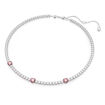 Swarovski collier Matrix Tennis necklace Mixed cuts, Pink, Rhodium plated - 5666165