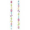 Gema drop earrings Asymmetrical design, Mixed cuts, Extra long, Multicolored, Rhodium plated - 5656430