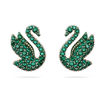 Swarovski øredobber Iconic Swan stud, Green, Rose gold-tone plated - 5650063