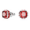 Swarovski øredobber Birthstone stud Square cut, July, Red, Rhodium plated - 5661959
