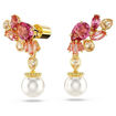 Swarovski øredobber Gema drop Mixed cuts, Crystal pearls, Flower, Pink, Gold-tone plated - 5688486