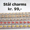 Stål charms i samme størrelse som de mest kjente armbåndene av samme type, Bamse med hjerte - 43010467