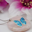 Smykke i sølv Sommerfugl, turkis glassemalje. AMORIN - 840315
