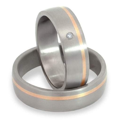 Forlovelsesringer i titan &  rosé gull, 6 mm. RAUSCHMAYER - 11505310