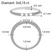 Iselin alliansering i hvitt gull med diamanter - 8503015