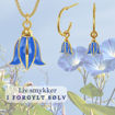 Smykke i forgylt sølv Blå blåklokke. LIV - 860212