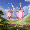 Swarovski øredobber Millenia drop earrings Octagon cut, Pink, Rose gold-tone plated - 5619502