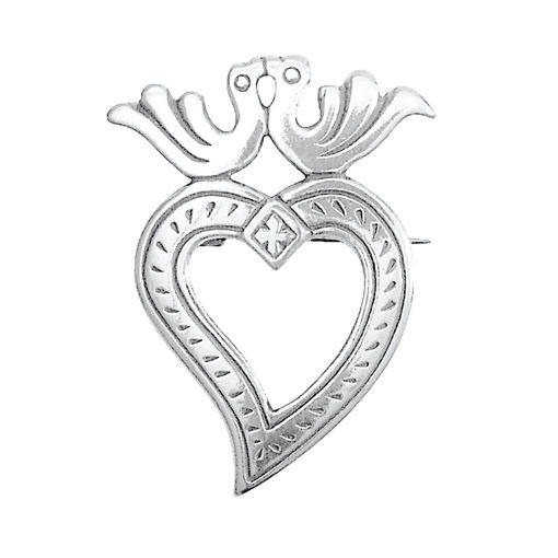 Brosje Blåne kvit, liten - 569343