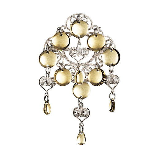 Barnesølje i hvit  og forgylt sølv